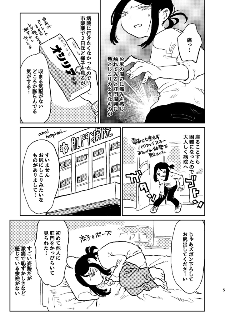 おしりにトンネルできて入院しました