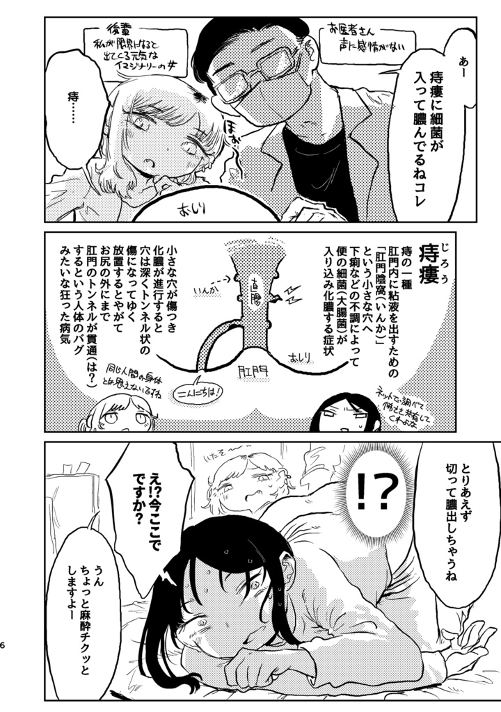 おしりにトンネルできて入院しました