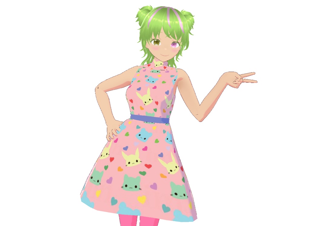 [Vroid] Pink Animal Dress