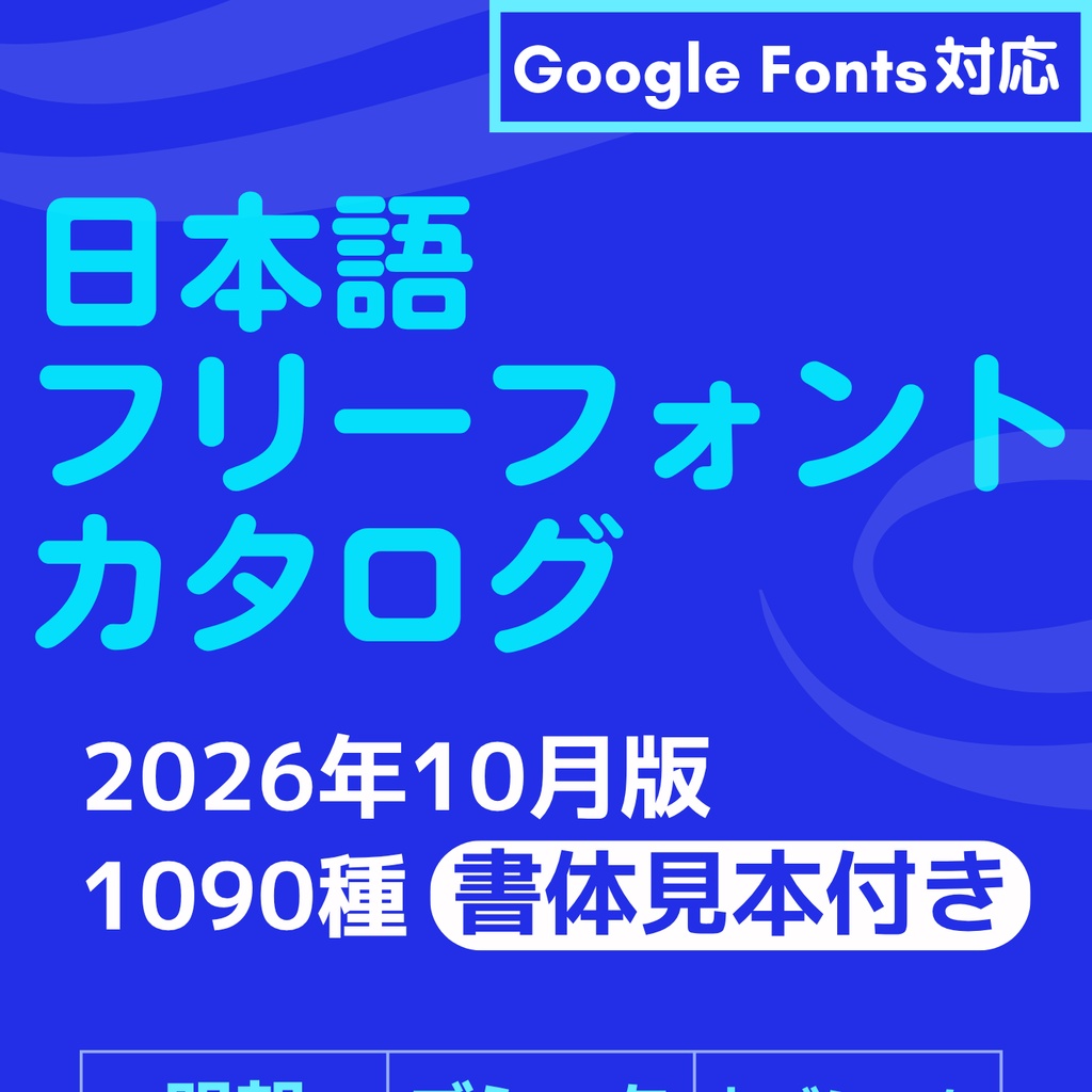 日本語フリーフォントカタログ【2026.10更新、全ページリニューアル版】