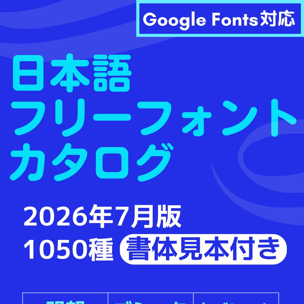 日本語フリーフォントカタログ【2026.7更新】