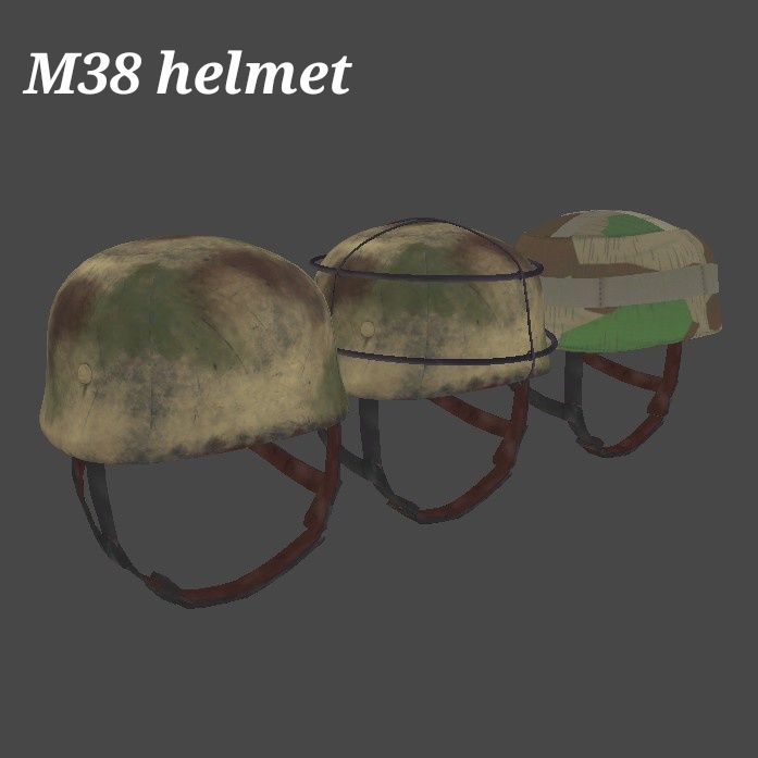【VRC想定】M38降下猟兵ヘルメット（Fallschirmjäger Helmet） 3Dモデル