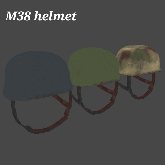 【VRC想定】M38降下猟兵ヘルメット(Fallschirmjäger Helmet) 3Dモデル