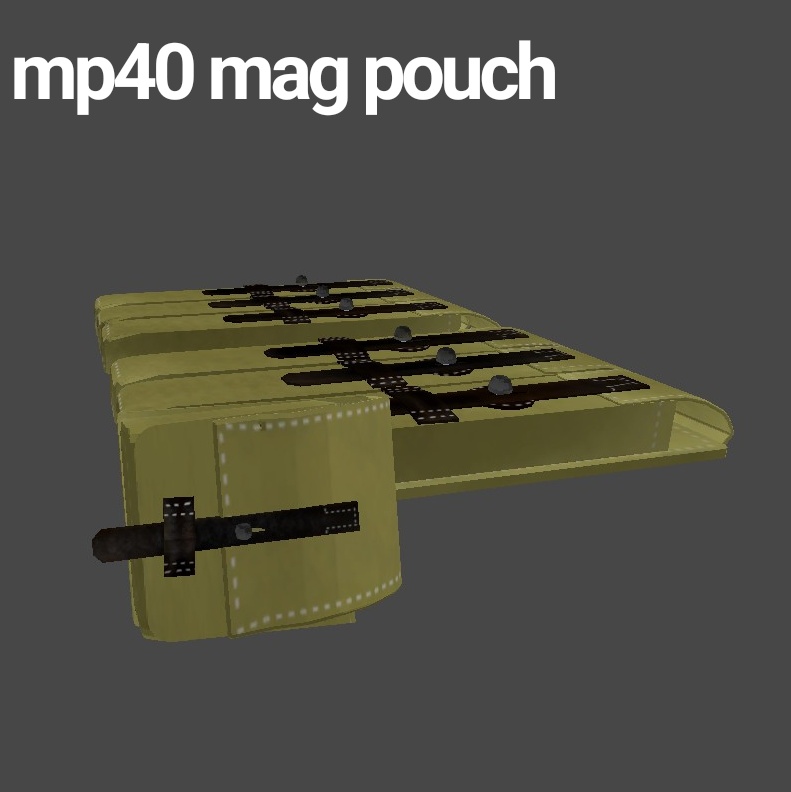 【3Dモデル】MP40 マガジンポーチ (左右セット)