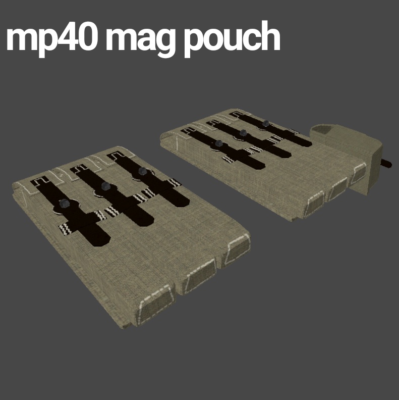 【3Dモデル】MP40 マガジンポーチ (左右セット)