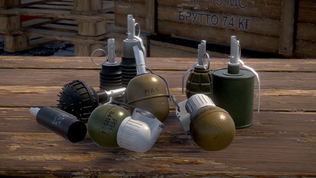 【VRChat】 ソ連製 手榴弾/閃光手榴弾 セット