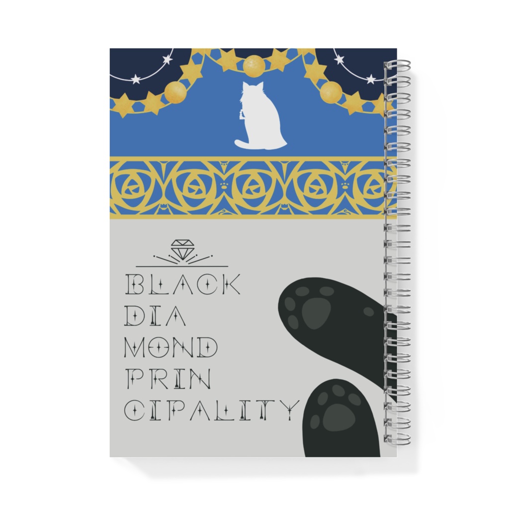 【リングノート】黒ダイヤ公爵with肉球【ノート/A5/オリジナル】