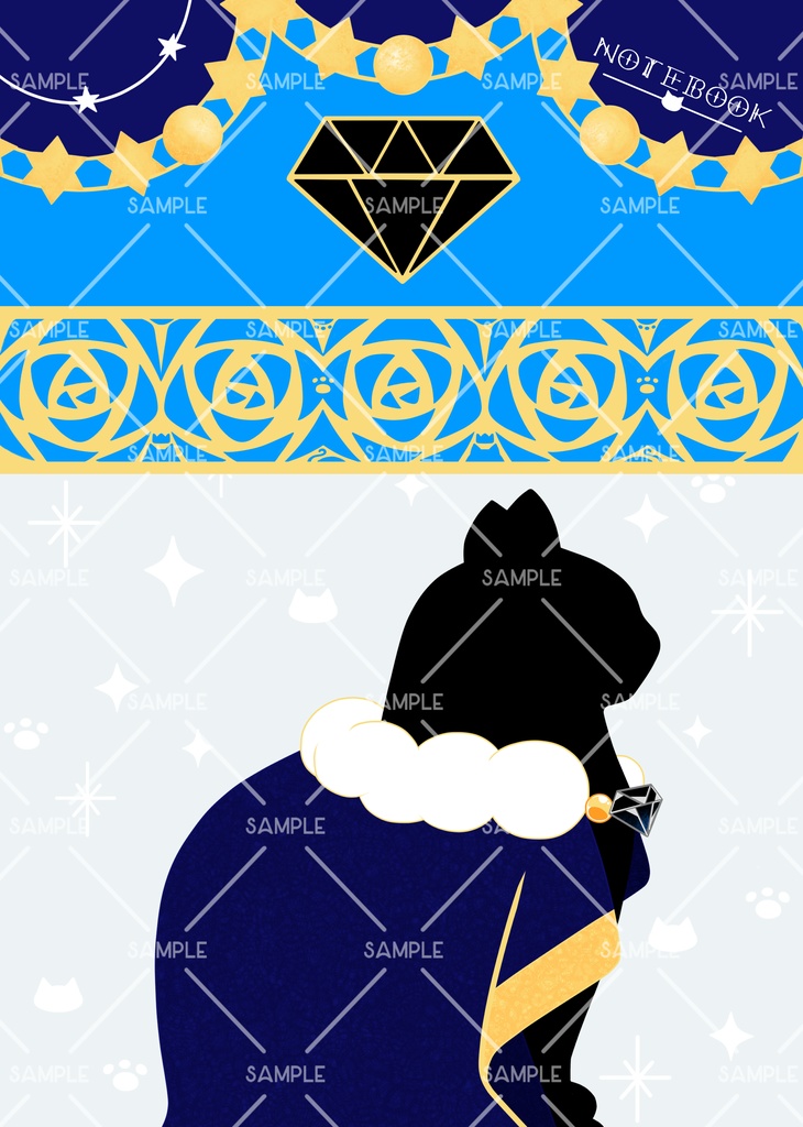 【リングノート】黒ダイヤ公爵with肉球【ノート/A5/オリジナル】