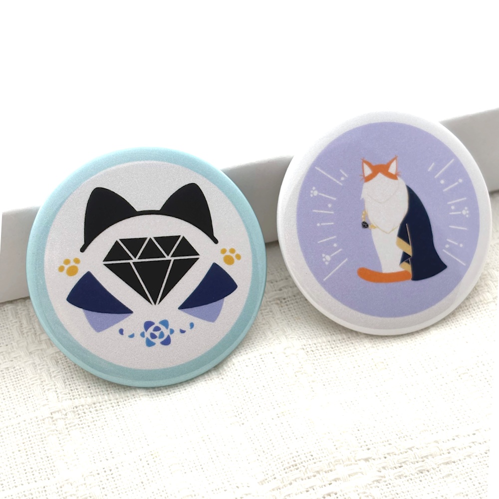 【缶バッチ】黒ダイヤ公国モチーフ×ニャルガ卿【57mm】