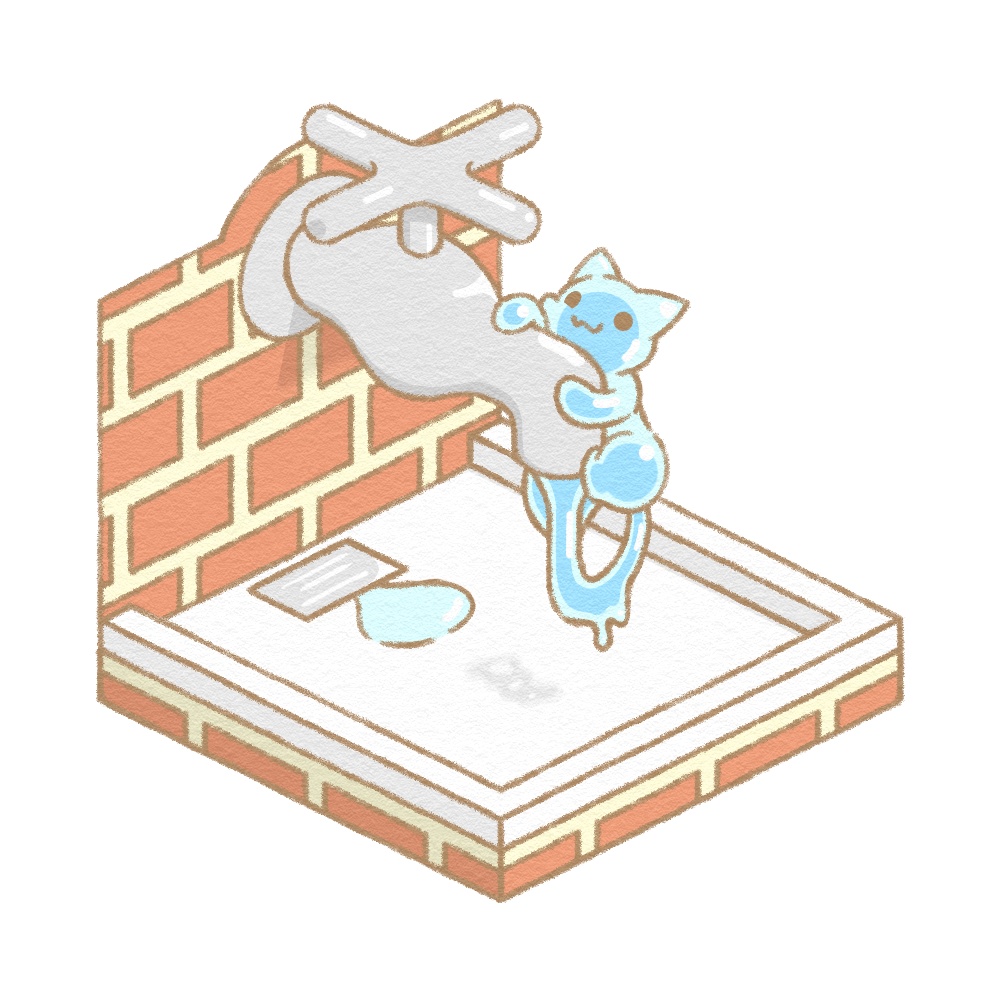 【アクリルキーホルダー】蛇口ねこ