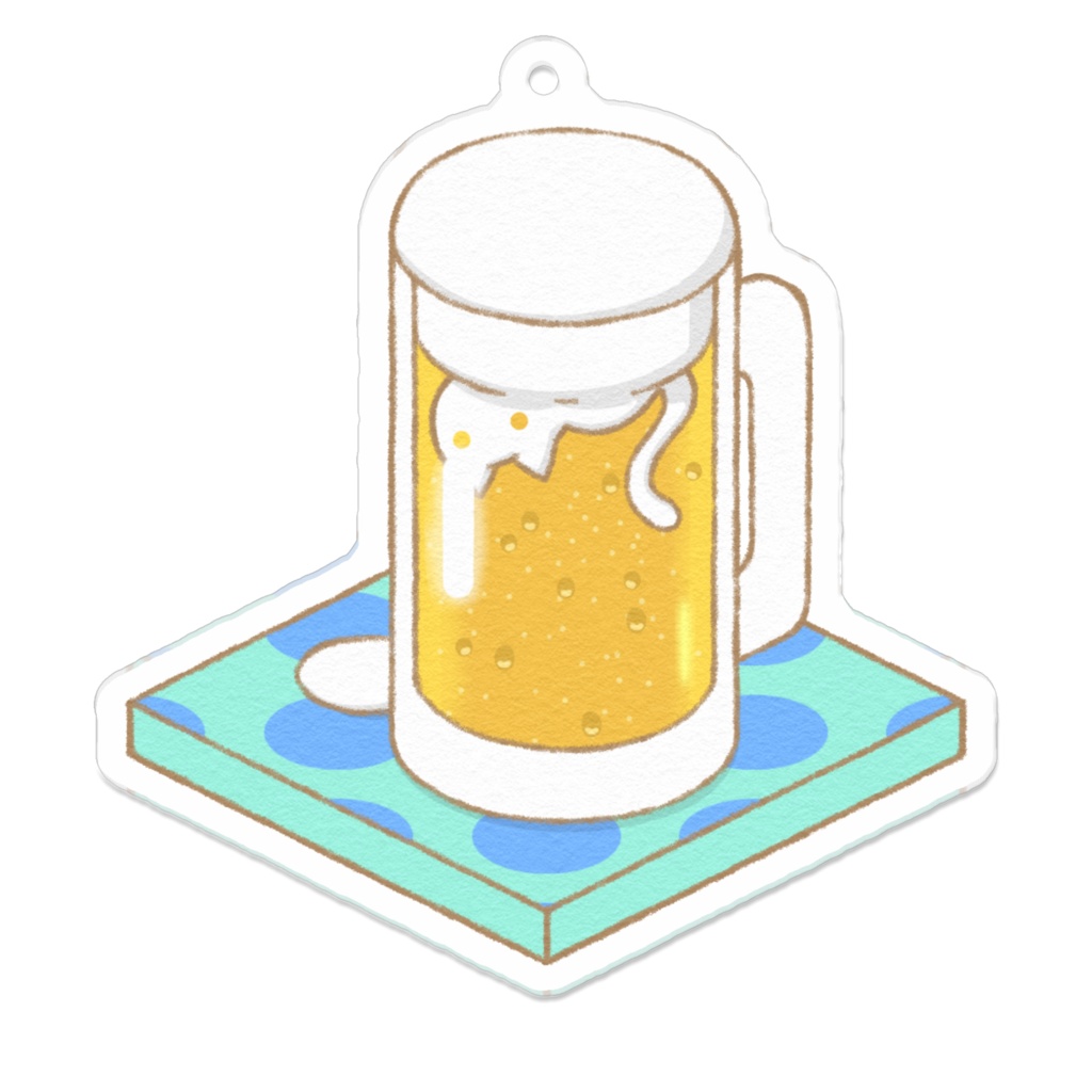 【アクリルキーホルダー】ビールねこ