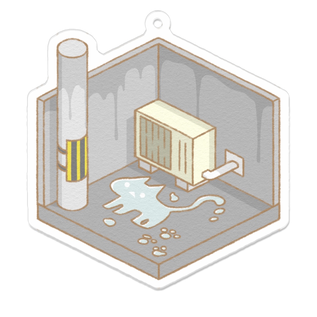 【アクリルキーホルダー】水たまりねこ