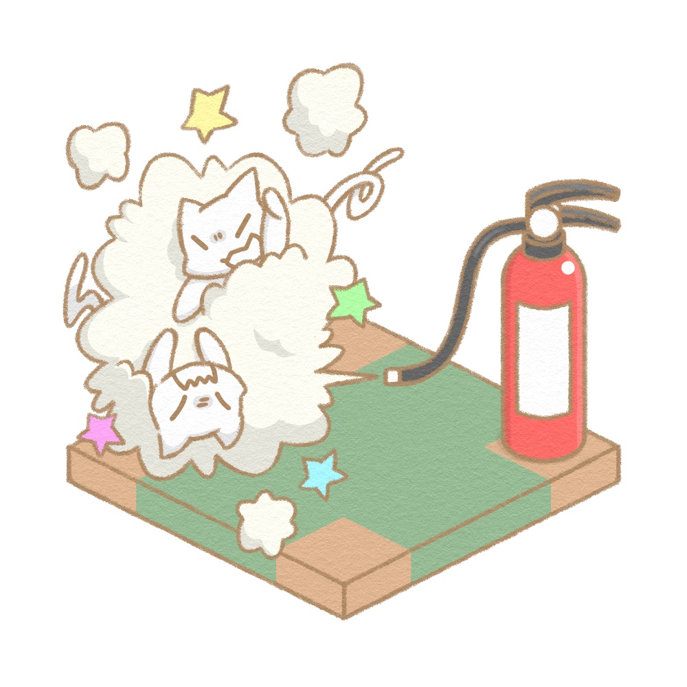 【アクリルキーホルダー】消火器ねこ