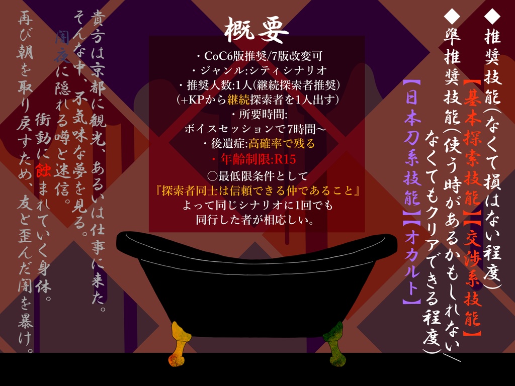 朱殷に眠る丙午【CoC6版シナリオ】