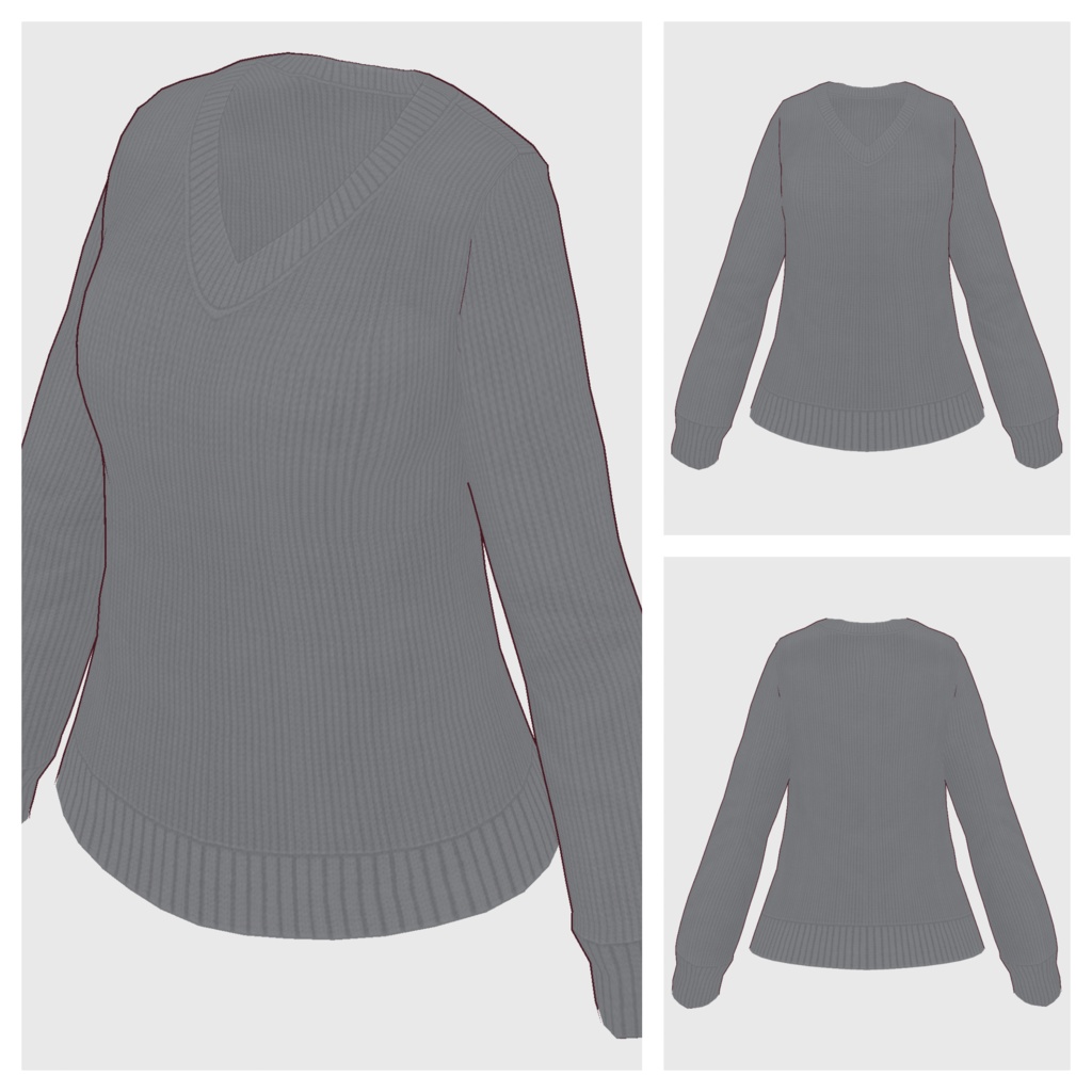 【#VRoid】Vネックセーター【#vroidcustomitem】