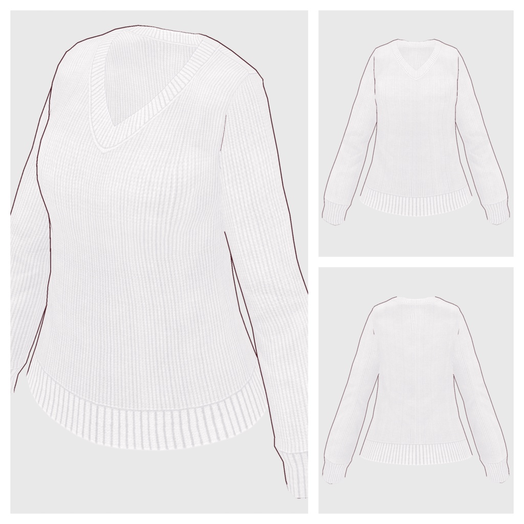 【#VRoid】Vネックセーター【#vroidcustomitem】