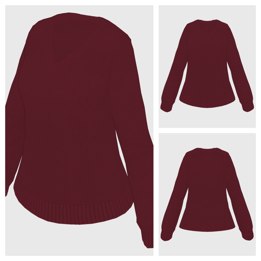 【#VRoid】Vネックセーター【#vroidcustomitem】