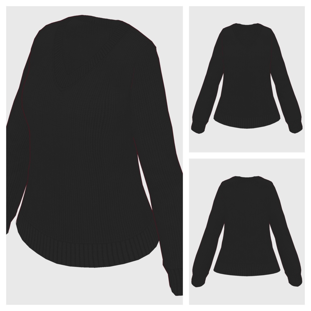 【#VRoid】Vネックセーター【#vroidcustomitem】