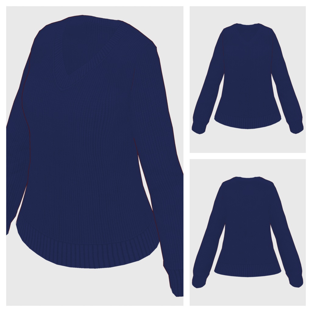 【#VRoid】Vネックセーター【#vroidcustomitem】