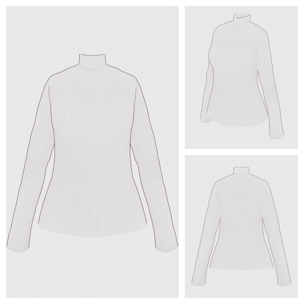 【#VRoid】タートルネックセーター【#vroidcustomitem】