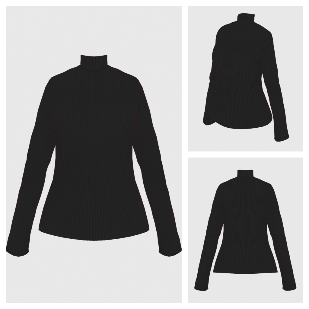 【#VRoid】タートルネックセーター【#vroidcustomitem】