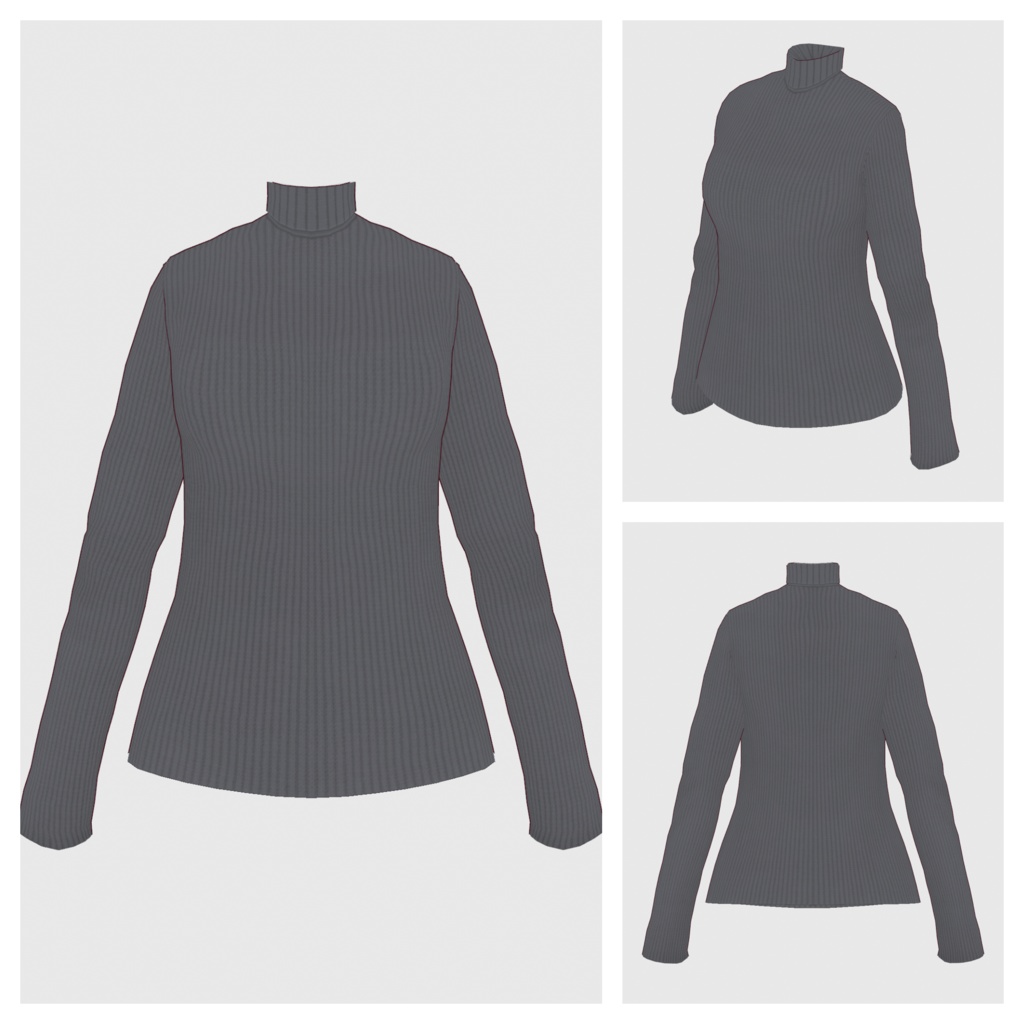 【#VRoid】タートルネックセーター【#vroidcustomitem】