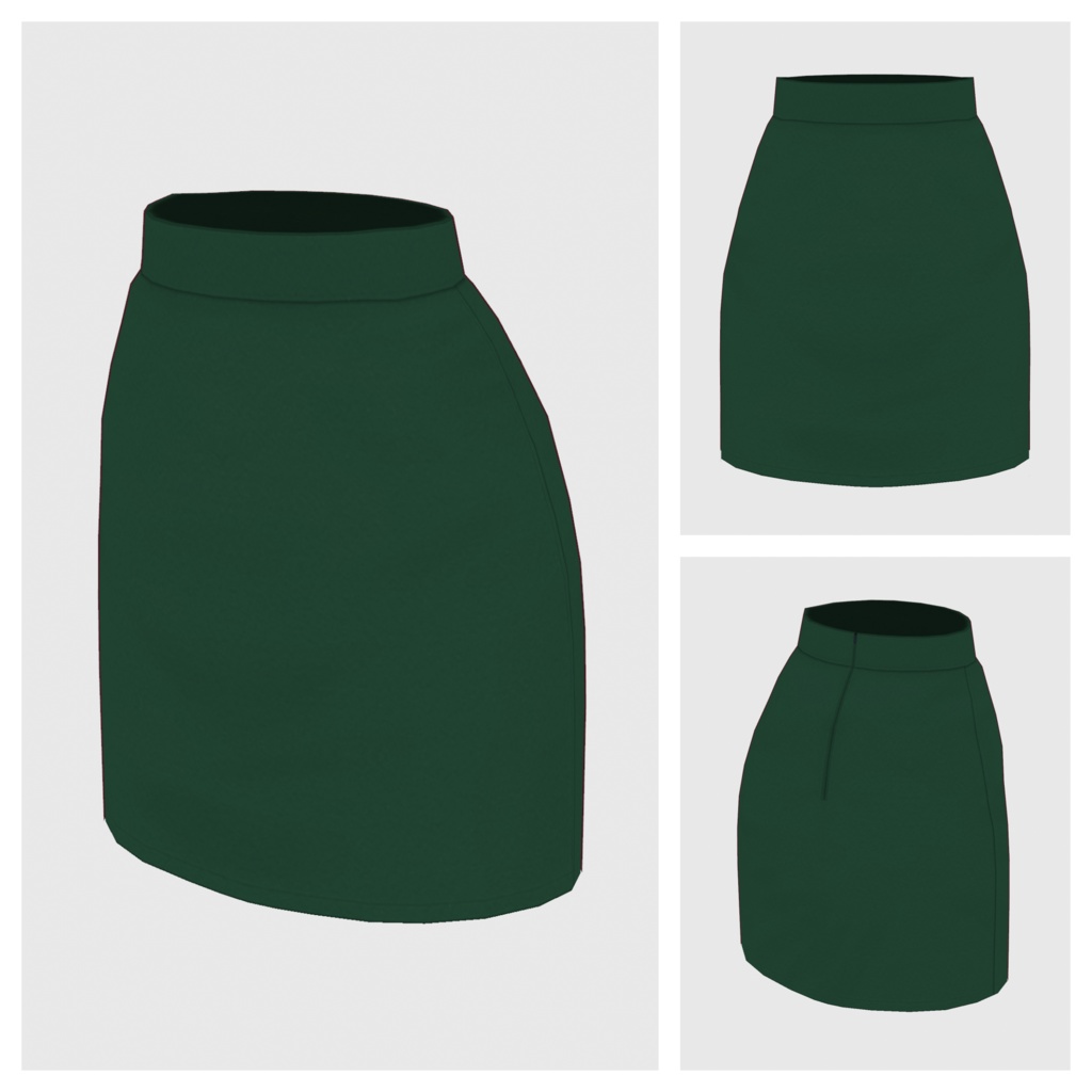 【#VRoid】ピーコート / フェルトタイトスカート(リニューアル版)【#vroidcustomitem】