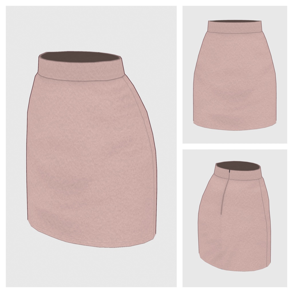 【#VRoid】ピーコート / フェルトタイトスカート(リニューアル版)【#vroidcustomitem】