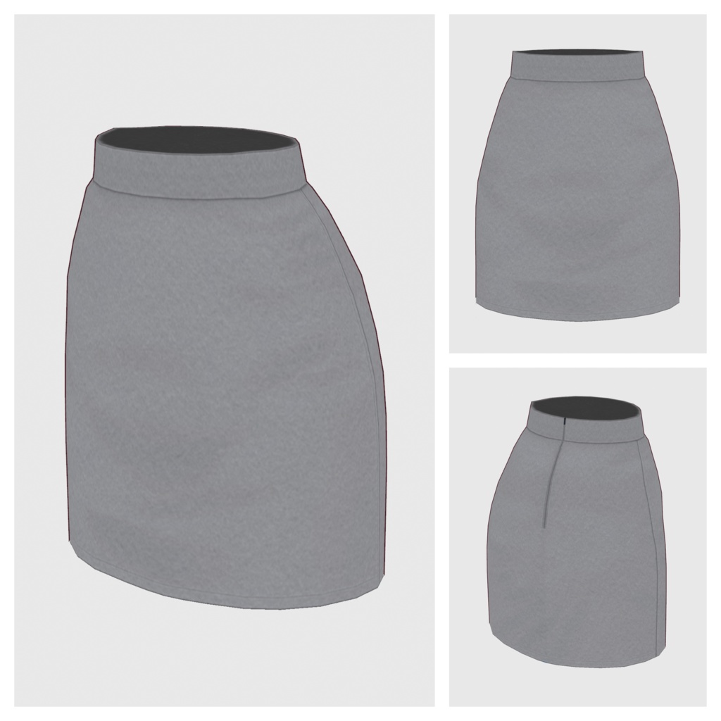 【#VRoid】ピーコート / フェルトタイトスカート(リニューアル版)【#vroidcustomitem】