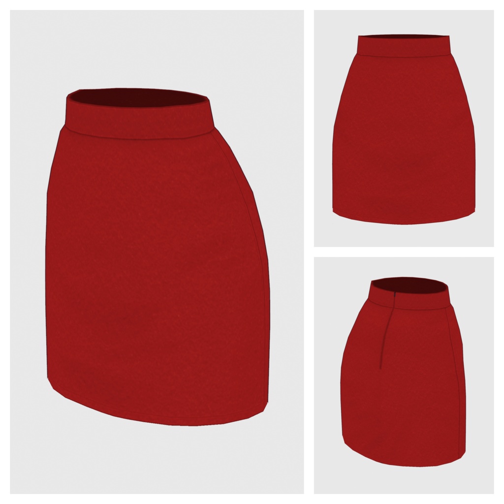 【#VRoid】ピーコート / フェルトタイトスカート(リニューアル版)【#vroidcustomitem】