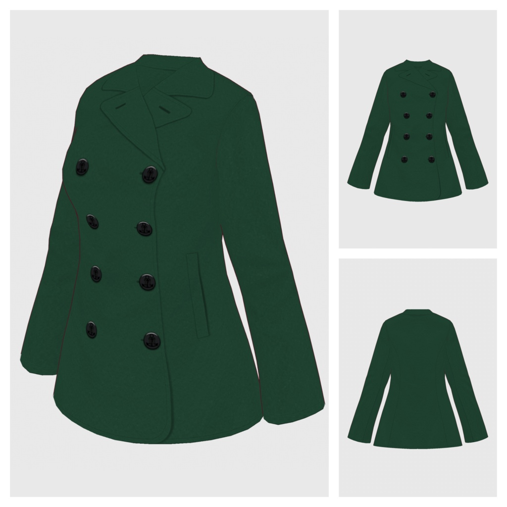 【#VRoid】ピーコート / フェルトタイトスカート(リニューアル版)【#vroidcustomitem】