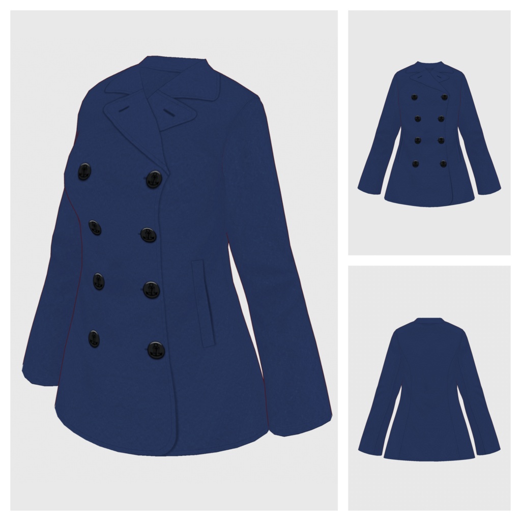 【#VRoid】ピーコート / フェルトタイトスカート(リニューアル版)【#vroidcustomitem】