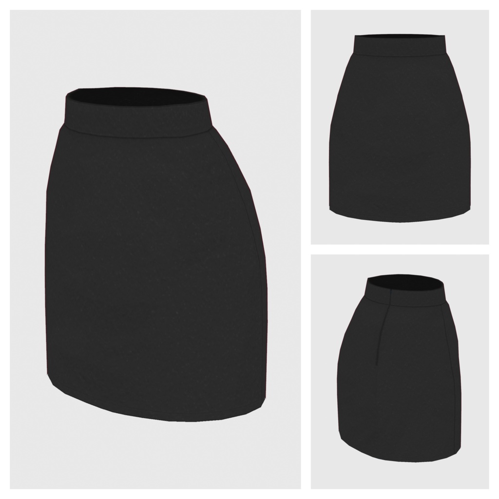 【#VRoid】ピーコート / フェルトタイトスカート(リニューアル版)【#vroidcustomitem】