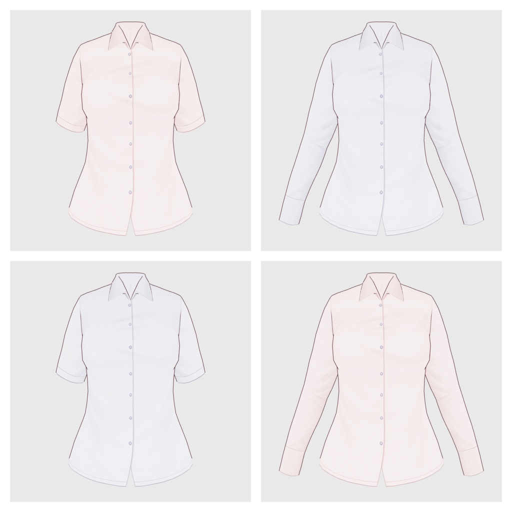 【#VRoid】ブラウス type-a【#.vroidcustomitem】