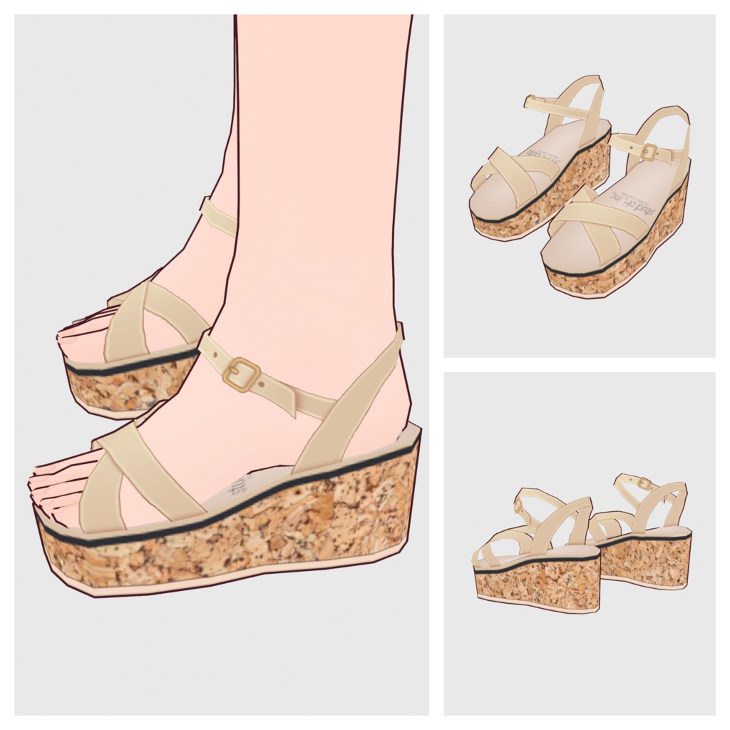 【#VRoid】サンダル(リニューアル版)【#vroidcustomitem】