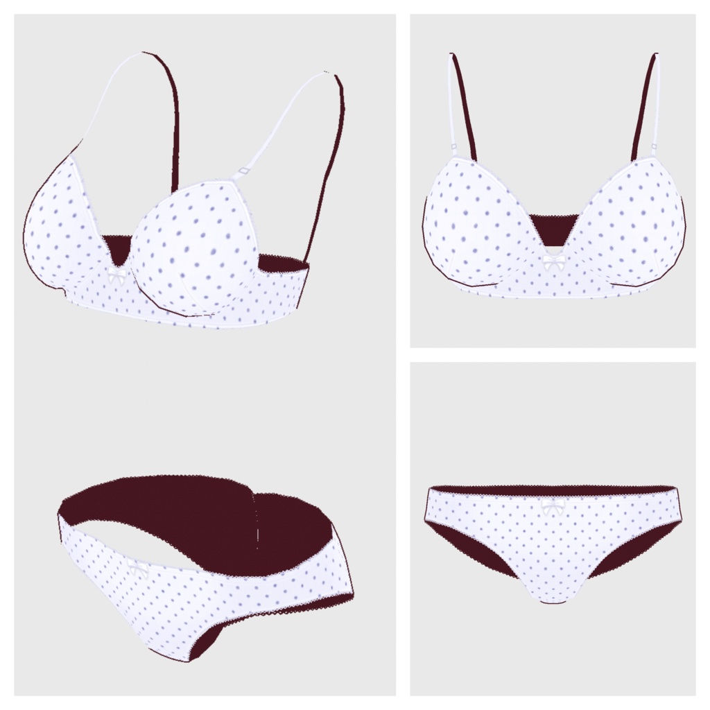 【#VRoid】ショーツ&ブラ セット【#vroidcustomitem】