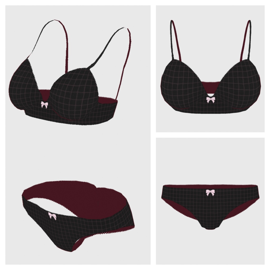 【#VRoid】ショーツ&ブラ セット【#vroidcustomitem】