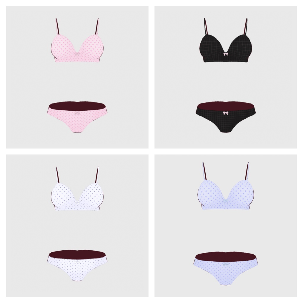 【#VRoid】ショーツ&ブラ セット【#vroidcustomitem】