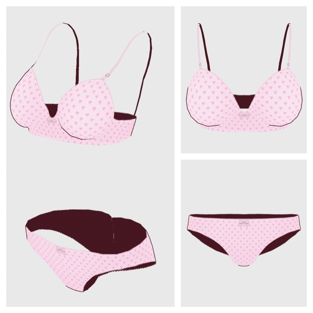 【#VRoid】ショーツ&ブラ セット【#vroidcustomitem】