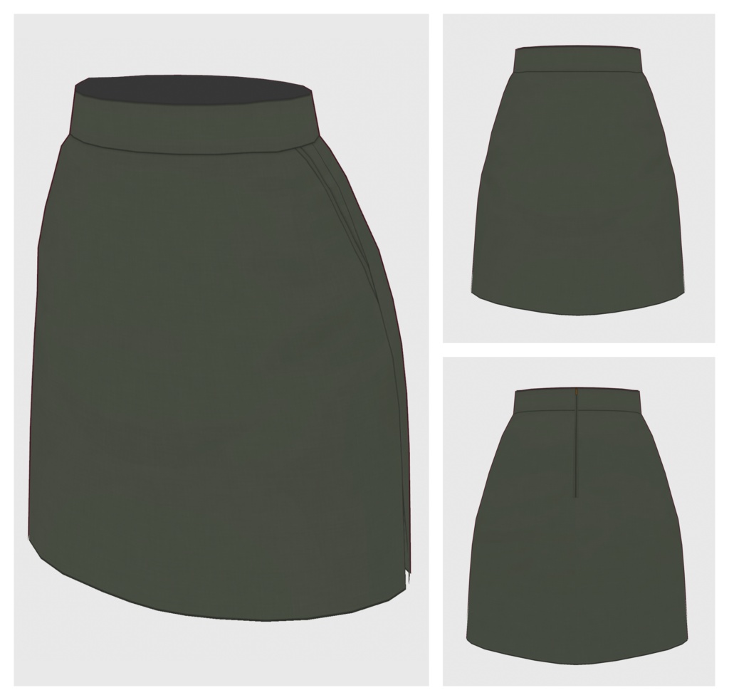 【#VRoid】プレーンタイトスカート【#vroidcustomitem】