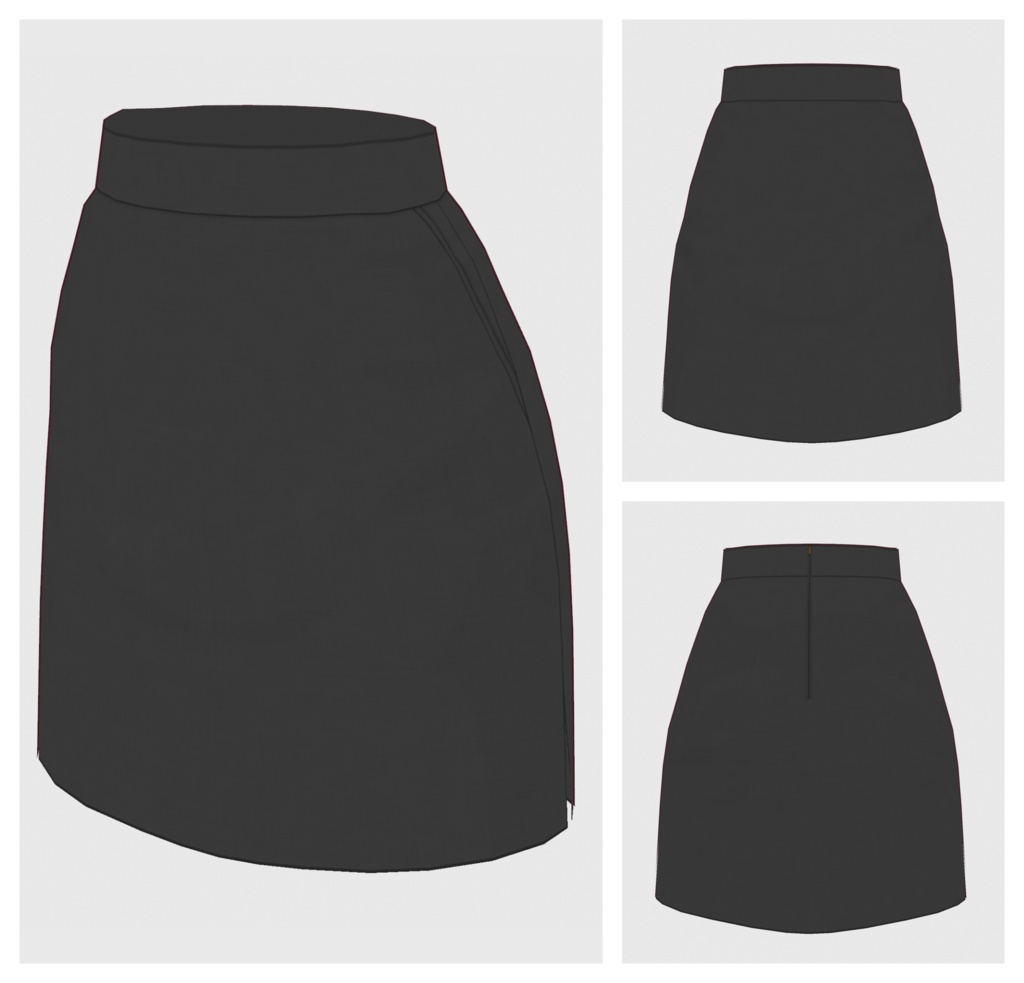 【#VRoid】プレーンタイトスカート【#vroidcustomitem】