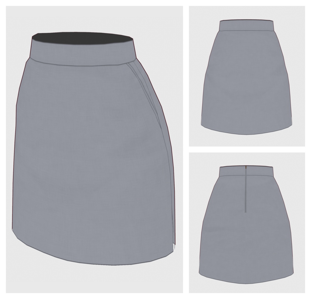 【#VRoid】プレーンタイトスカート【#vroidcustomitem】