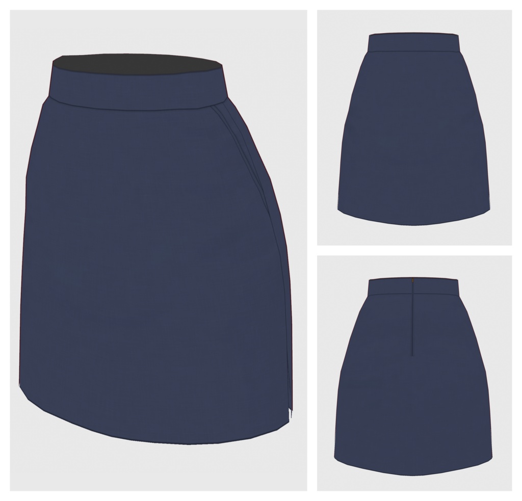 【#VRoid】プレーンタイトスカート【#vroidcustomitem】