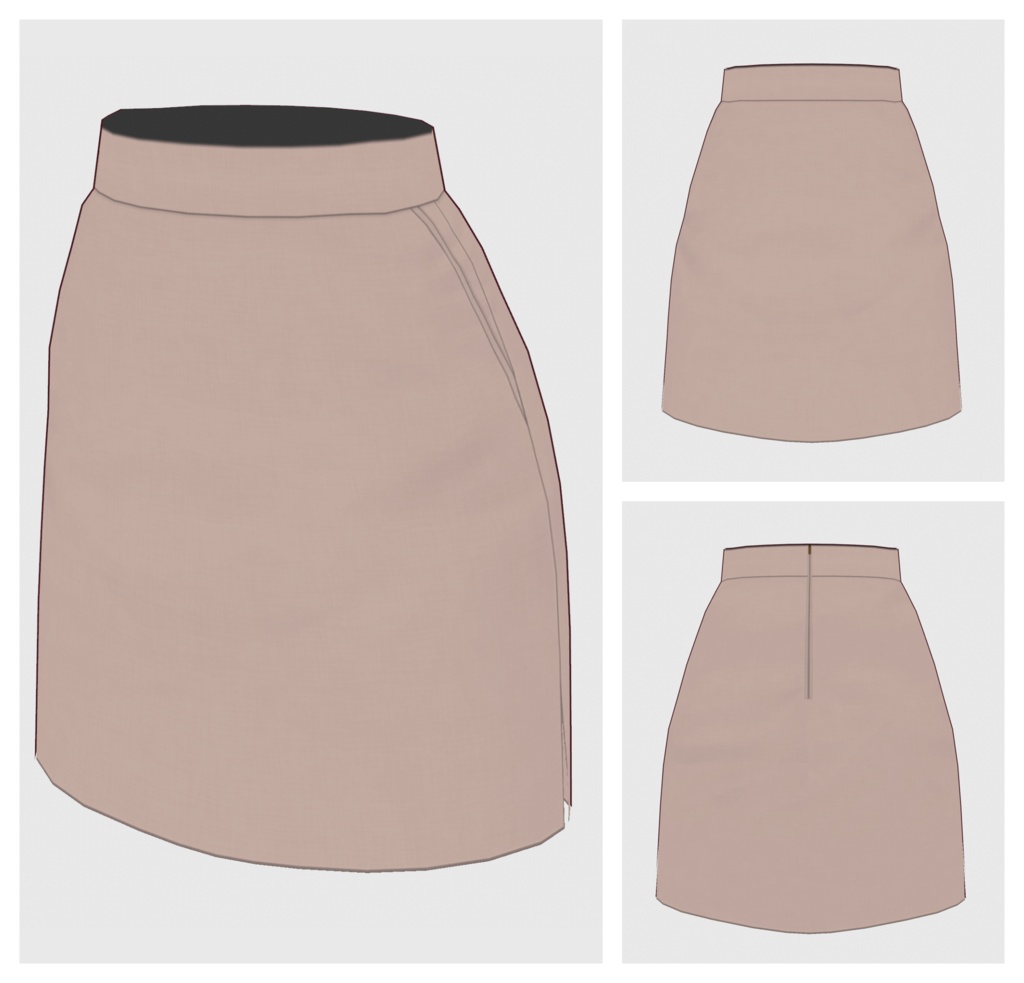 【#VRoid】プレーンタイトスカート【#vroidcustomitem】