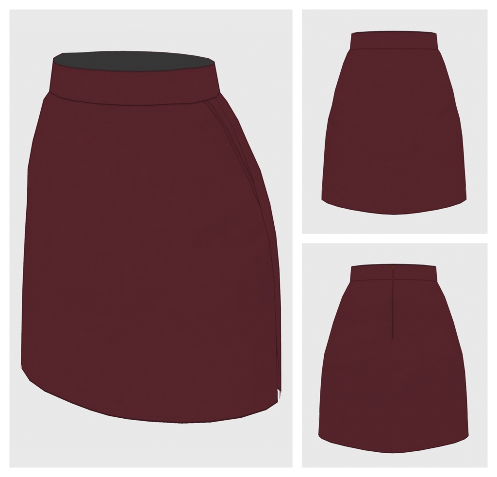 【#VRoid】プレーンタイトスカート【#vroidcustomitem】