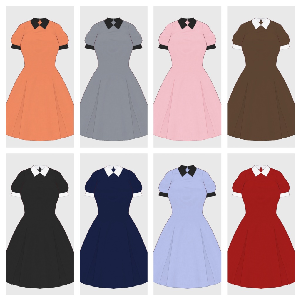 【#VRoid】ワンピース type-b / オプションセット【#.vroidcustomitem】