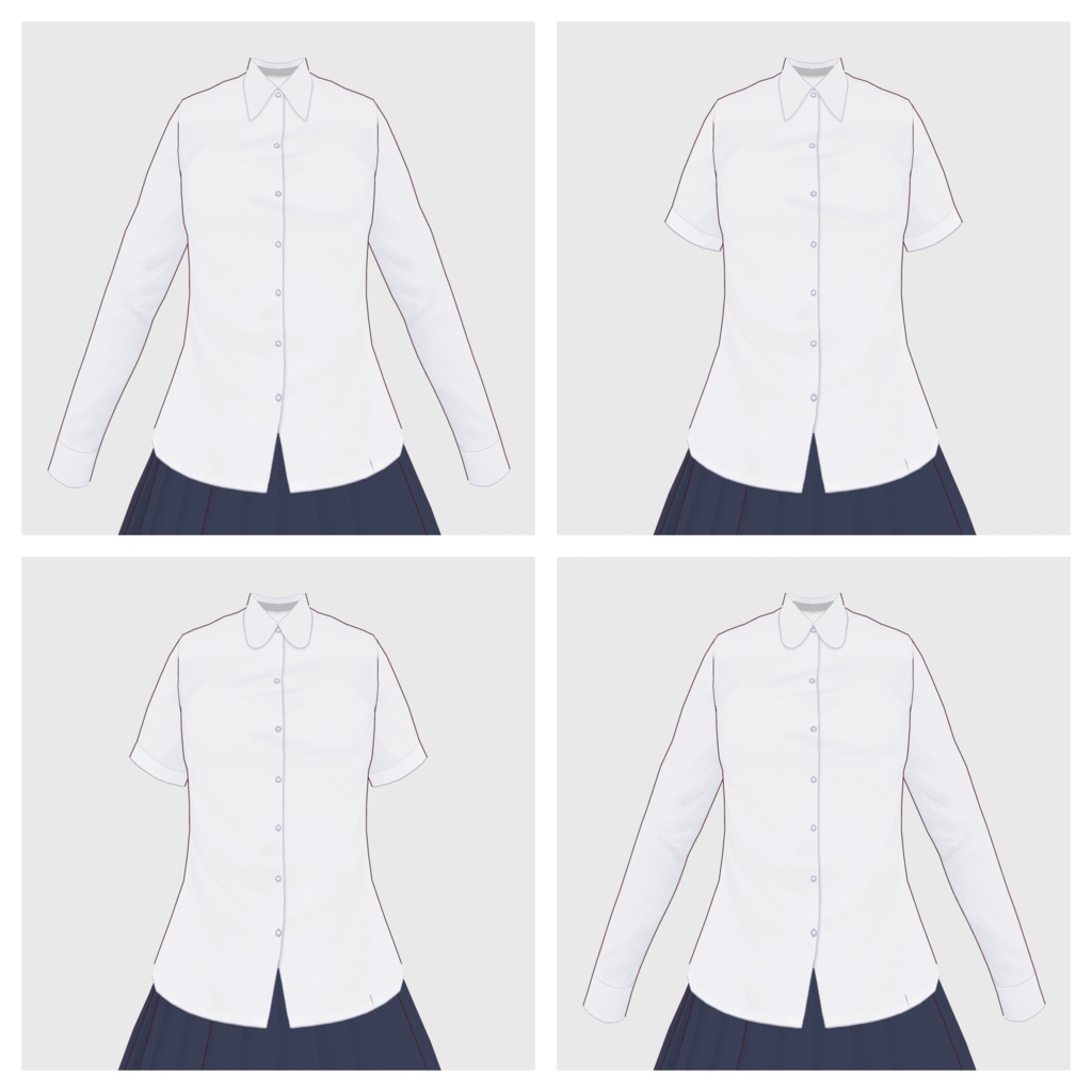 【#VRoid】ブラウス type-b【#vroidcustomitem】