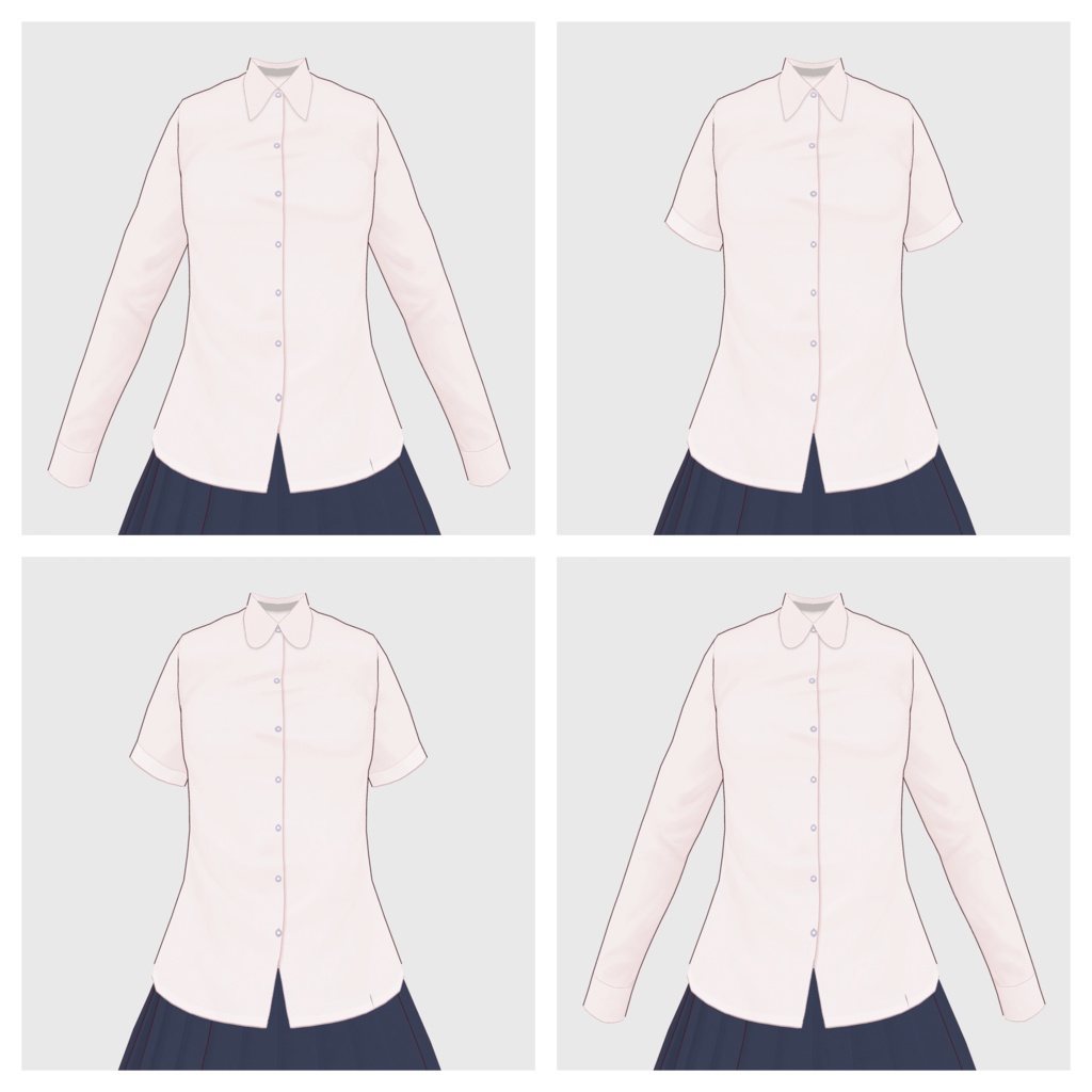 【#VRoid】ブラウス type-b【#vroidcustomitem】