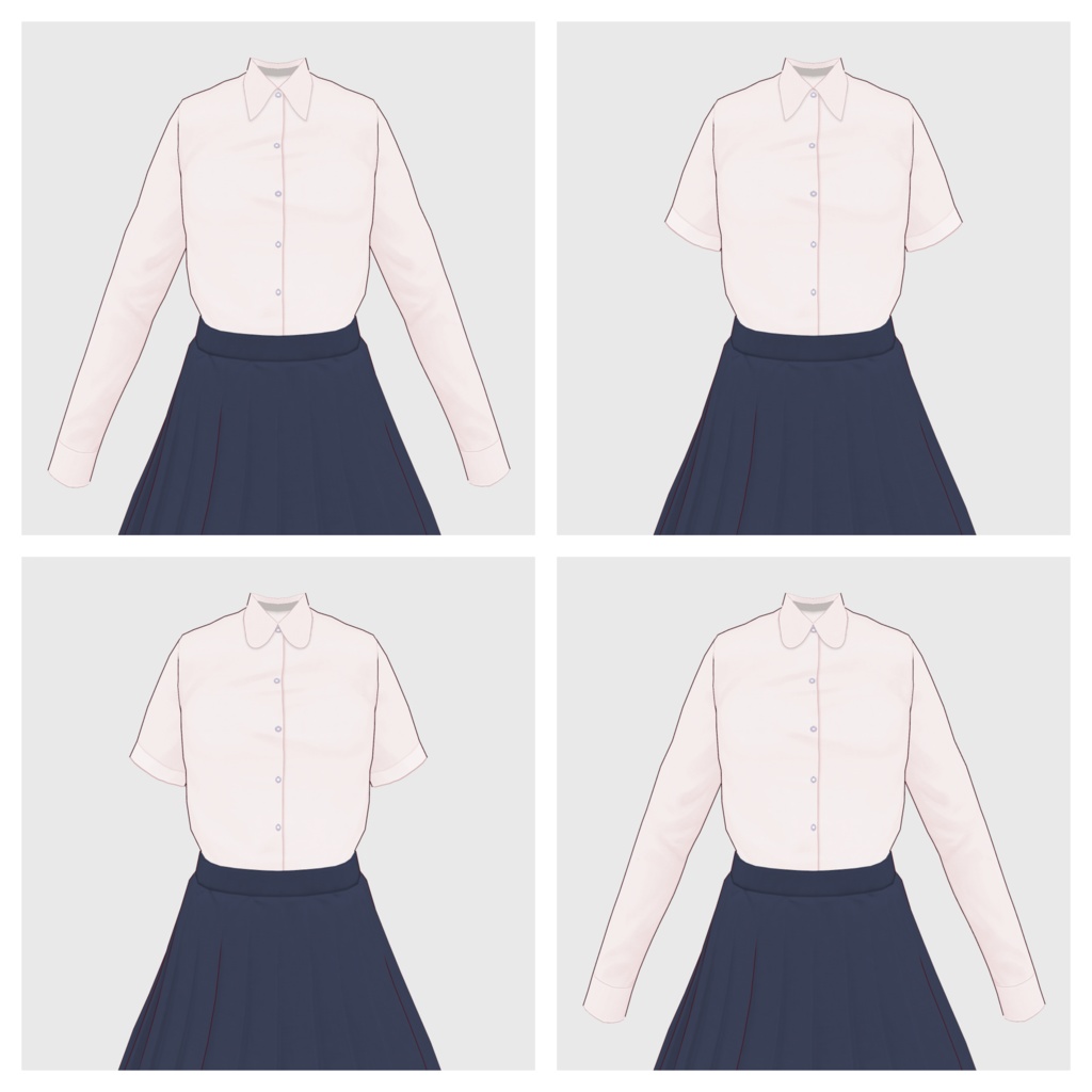 【#VRoid】ブラウス type-b【#vroidcustomitem】