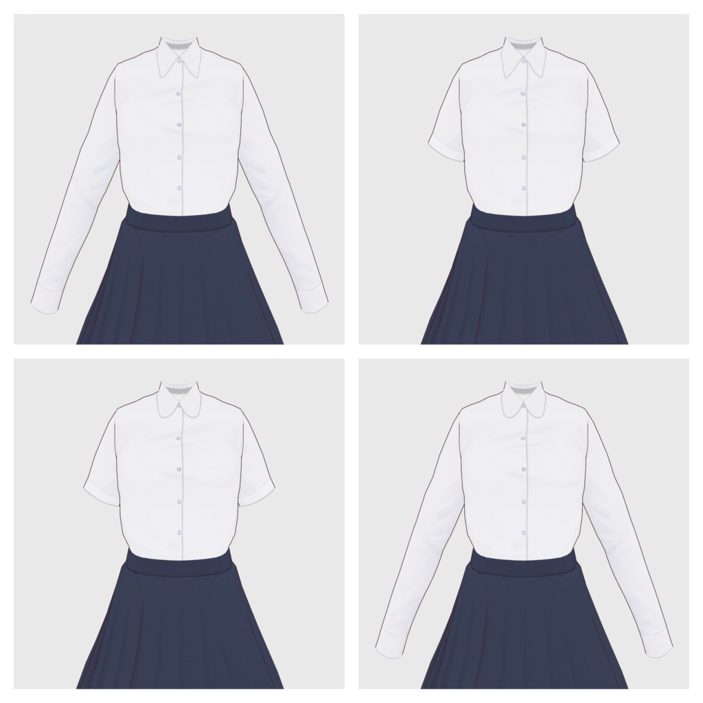 【#VRoid】ブラウス type-b【#vroidcustomitem】